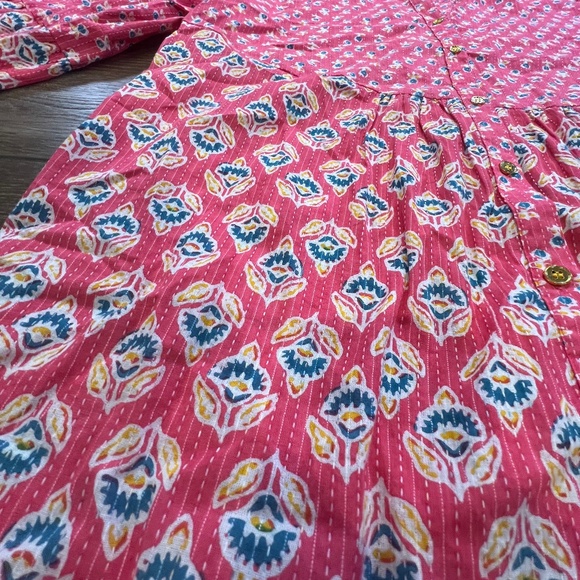 Liza Byrd Women's Printed Blouse Top, Size XL, Lightweight, Button Front, Summer - Picture 2 of 9